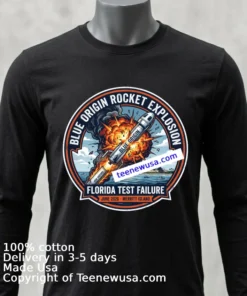 Blue Origin Rocket Explodes In Florida T Shirt Balck Shirt
