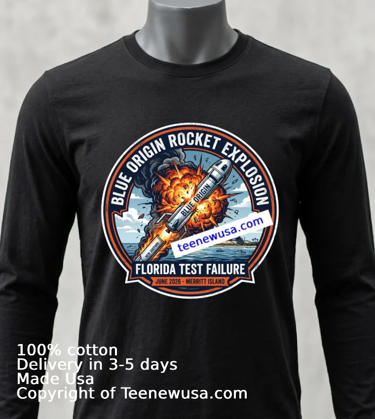 Blue Origin Rocket Explodes In Florida T Shirt - balck-shirt Blue Origin Rocket Explodes In Florida T Shirt Balck Shirt