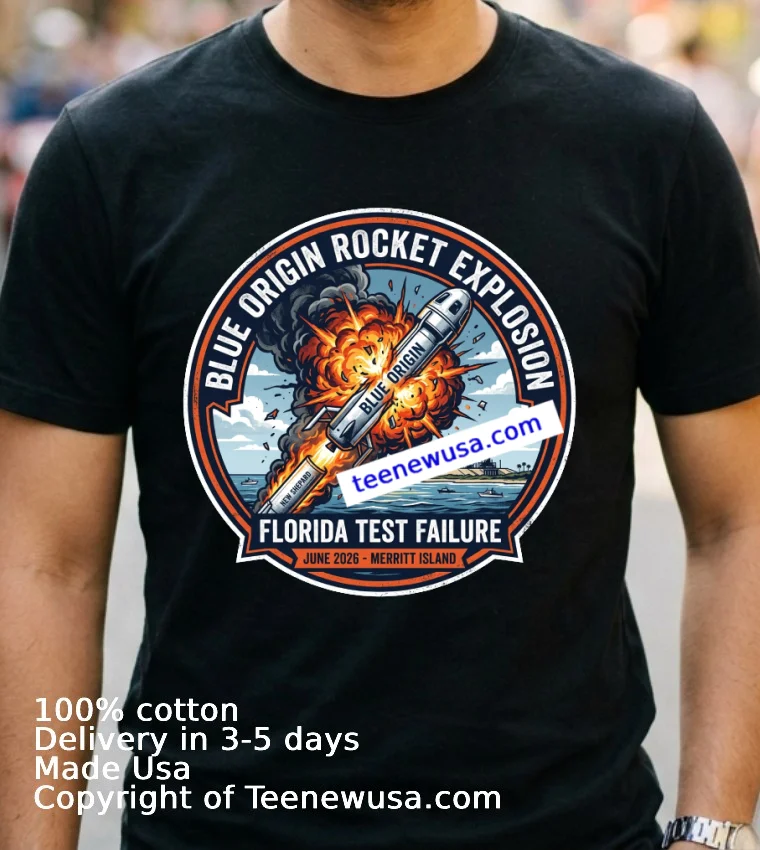 Blue Origin Rocket Explodes In Florida T Shirt Navy Shirt 2
