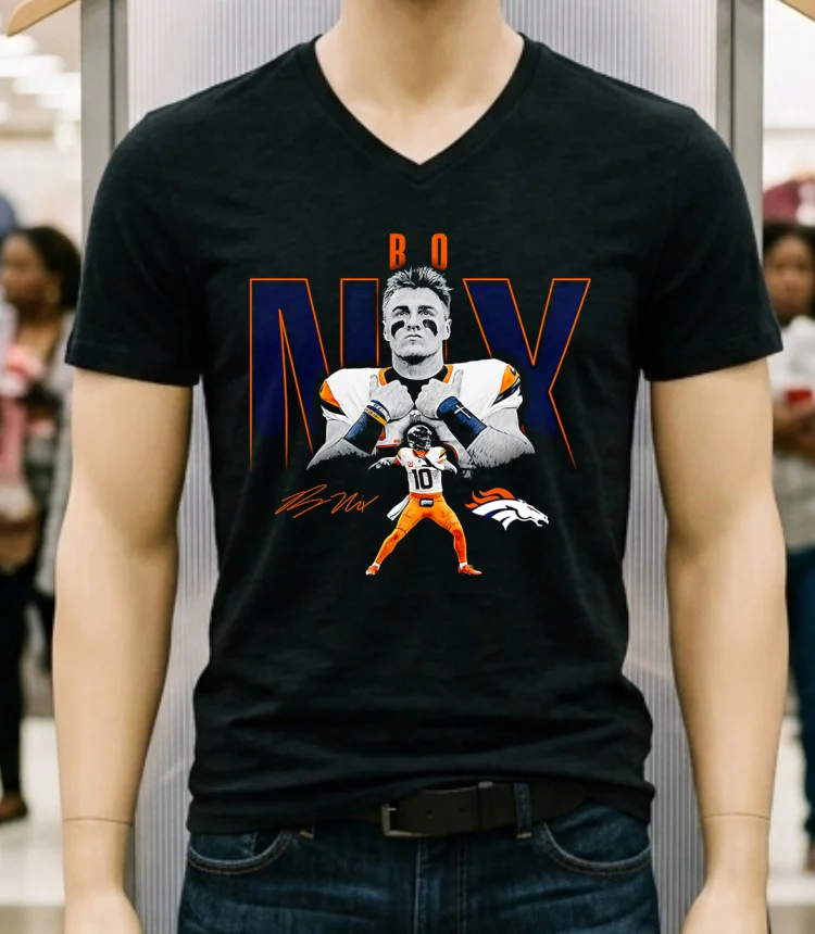 Bo Nix Denver Broncos Signature Classic Shirt - balck-shirt Bo Nix Denver Broncos Signature Classic Shirt Balck Shirt 1