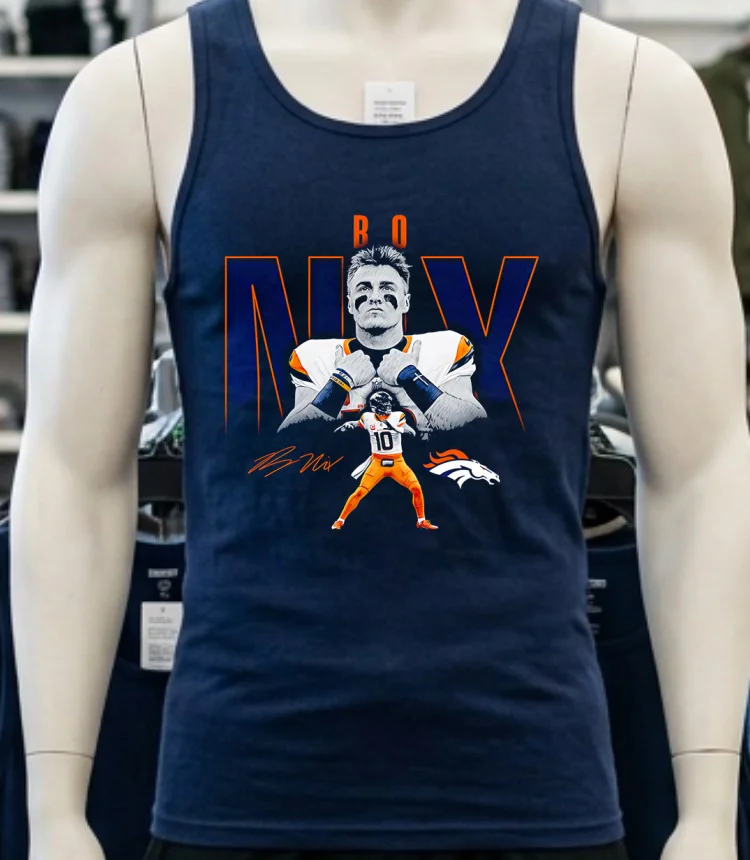 Bo Nix Denver Broncos Signature Classic Shirt - navy-shirt Bo Nix Denver Broncos Signature Classic Shirt Navy Shirt