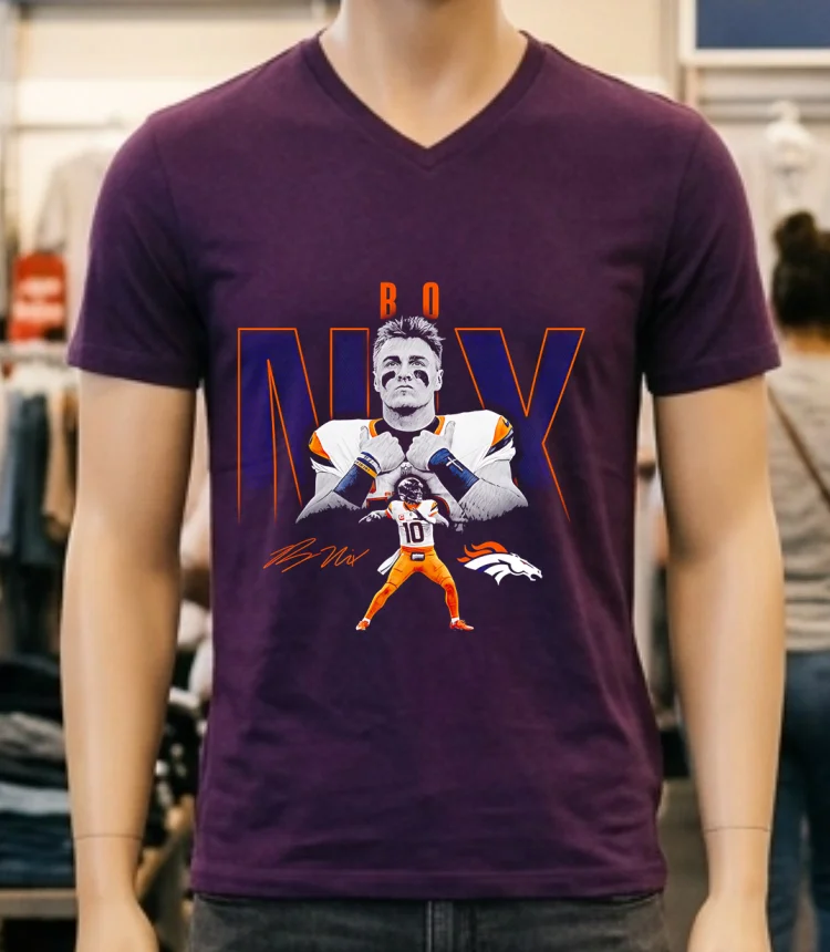 Bo Nix Denver Broncos Signature Classic Shirt - purple-shirt Bo Nix Denver Broncos Signature Classic Shirt Purple Shirt