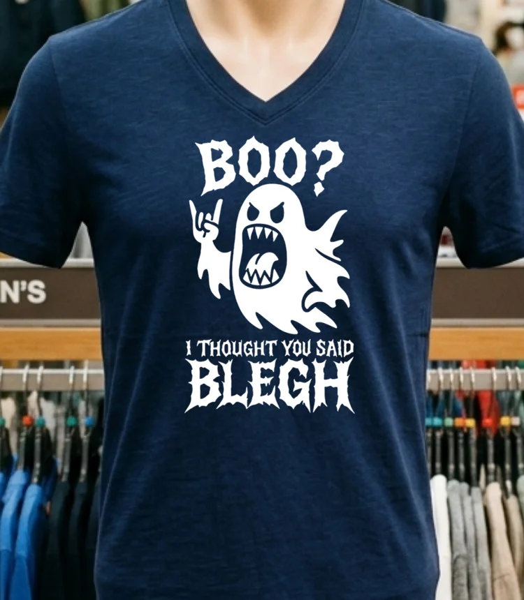 Boo I Thought You Said Blegh Halloween Shirt Navy Shirt 1