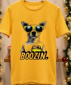 Boozin Chihuahua Dog Shirt Yellow T Shirt