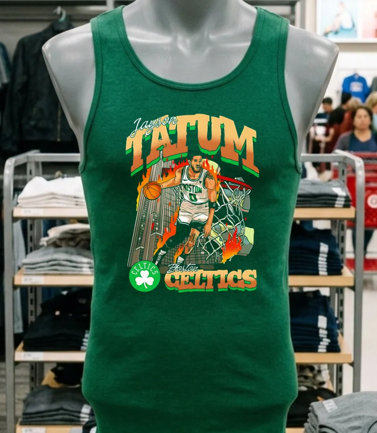 Boston Celtics Basketball Jayson Tatum American Fashion Print Shirt - green-shirt Boston Celtics Basketball Jayson Tatum American Fashion Print Shirt Green Shirt