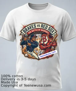 Braves Vs Red Sox Mlb T Shirt White T Shirt 1