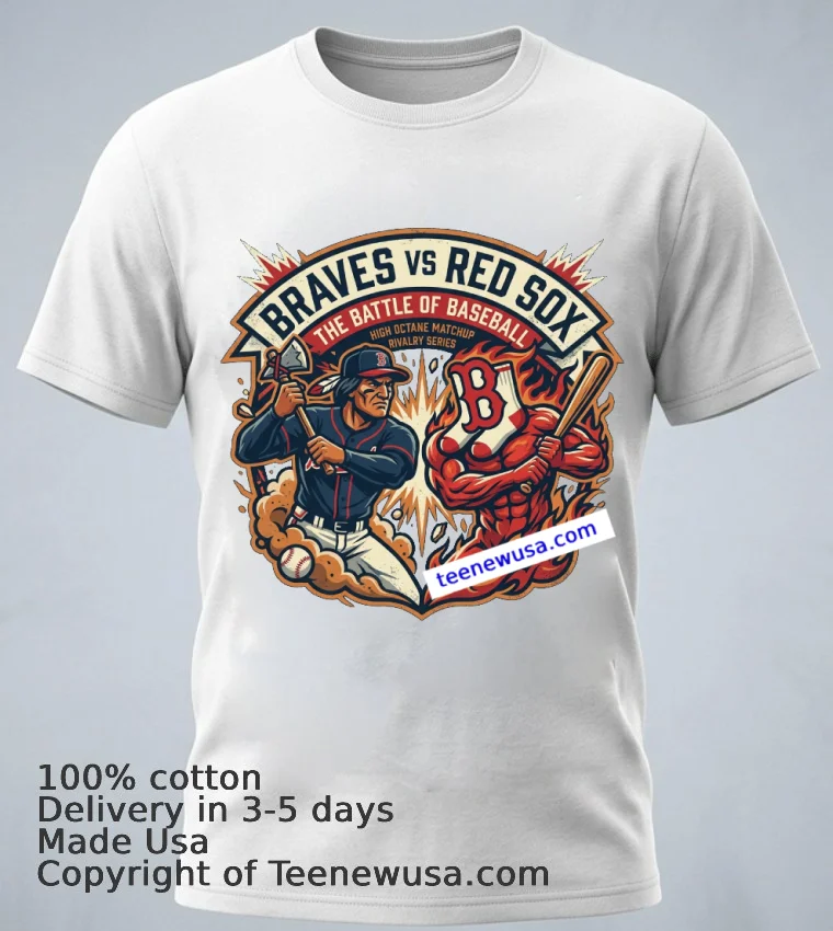 Braves Vs Red Sox Mlb T Shirt - white-t-shirt 1 Braves Vs Red Sox Mlb T Shirt White T Shirt 1