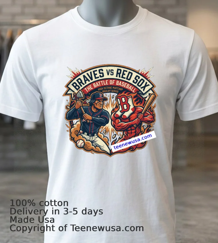 Braves Vs Red Sox Mlb T Shirt - white-t-shirt 3 Braves Vs Red Sox Mlb T Shirt White T Shirt 3