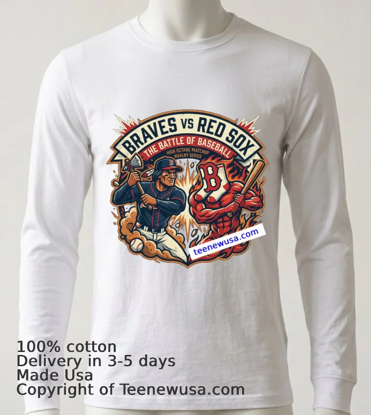 Braves Vs Red Sox Mlb T Shirt White T Shirt 6