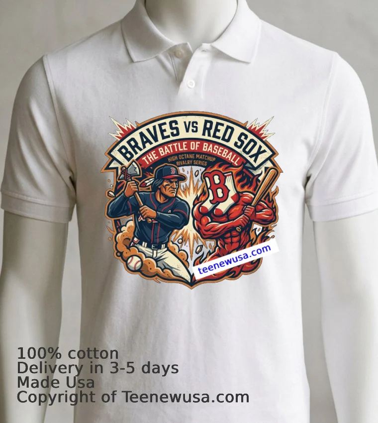 Braves Vs Red Sox Mlb T Shirt White T Shirt 7
