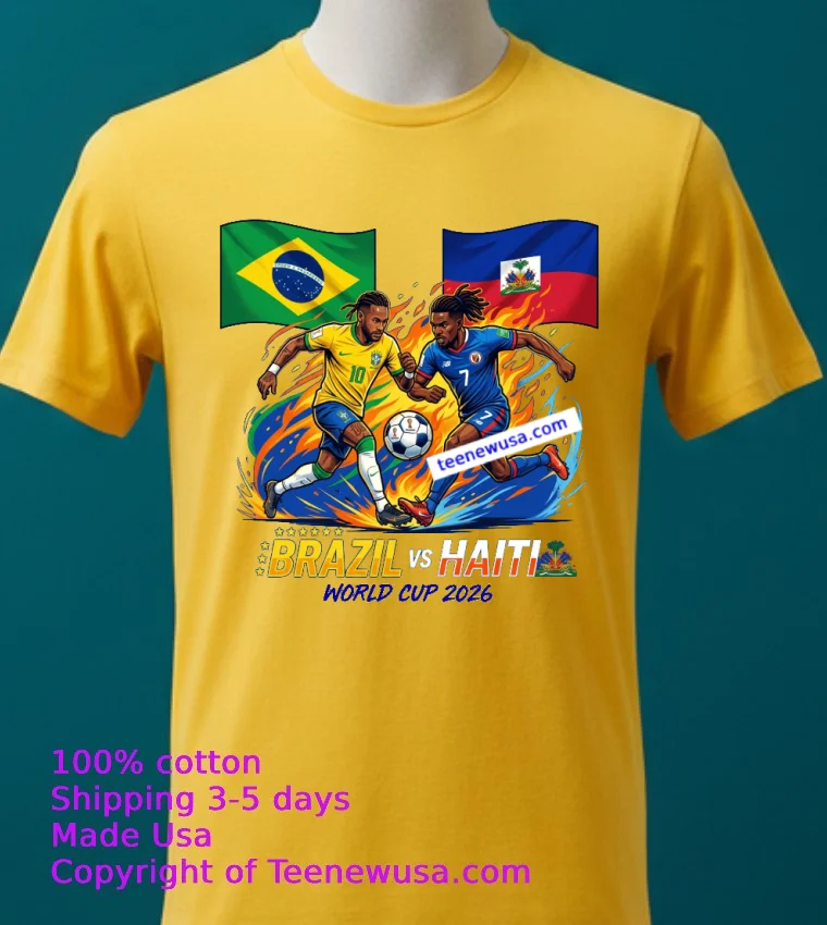 Brazil Vs Haiti World Cup 2026 T Shirt - yellow-t-shirt 2 Brazil Vs Haiti World Cup 2026 T Shirt Yellow T Shirt 2