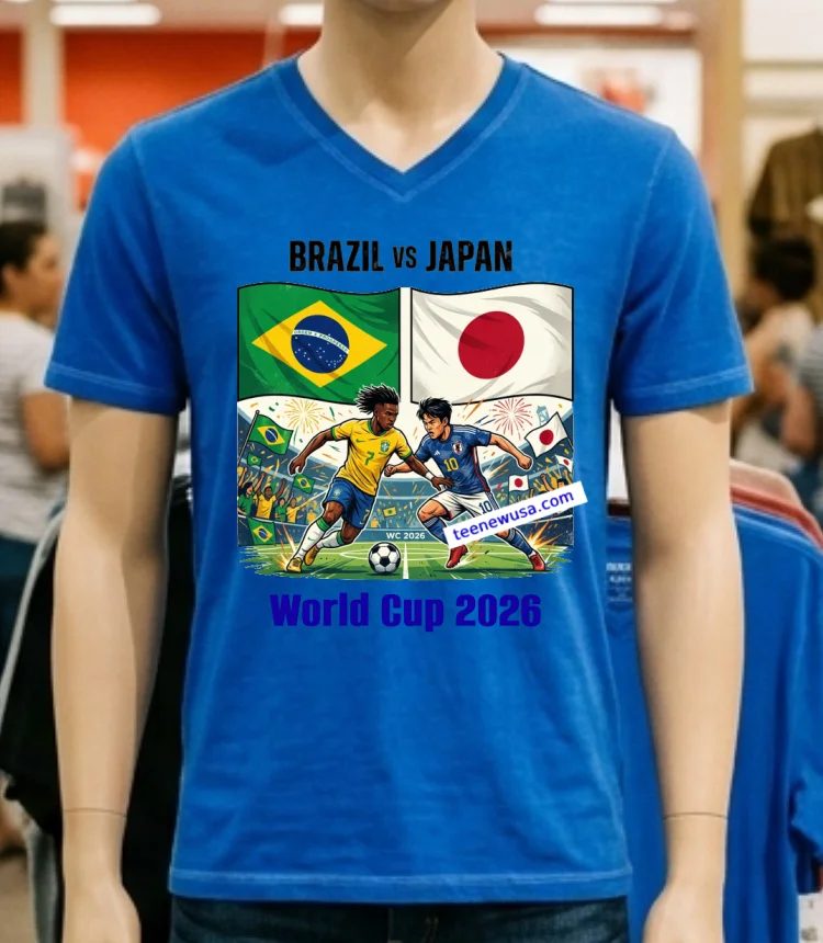 Brazil Vs Japan World Cup 2026 T Shirt - blue-shirt Brazil Vs Japan World Cup 2026 T Shirt Blue Shirt