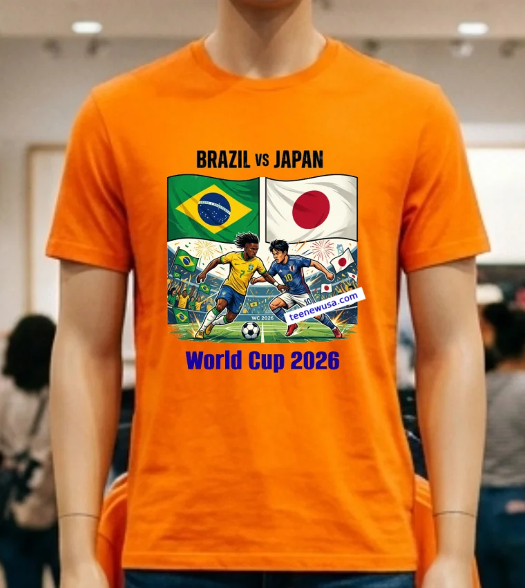 Brazil Vs Japan World Cup 2026 T Shirt Orange Shirt