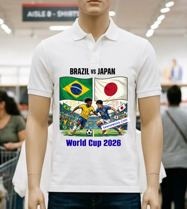 Brazil Vs Japan World Cup 2026 T Shirt White T Shirt 1