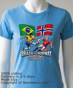 Brazil Vs Norway In The Round Of 16 Of The 2026 World Cup In New York, New Jersey T Shirt