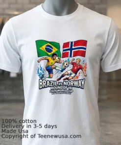 Brazil Vs Norway In The Round Of 16 Of The 2026 World Cup In New York, New Jersey T Shirt