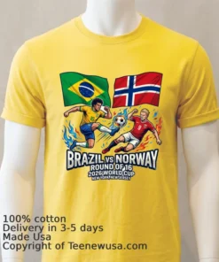Brazil Vs Norway In The Round Of 16 Of The 2026 World Cup In New York, New Jersey T Shirt
