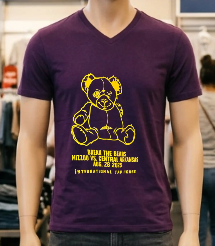 Break The Bears Mizzou Vs. Central Arkansas 2025 Shirt - purple-shirt Break The Bears Mizzou Vs Central Arkansas 2025 Shirt Purple Shirt