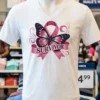 Breast Cancer Survivor Pink Butterfly Shirt White T Shirt 1