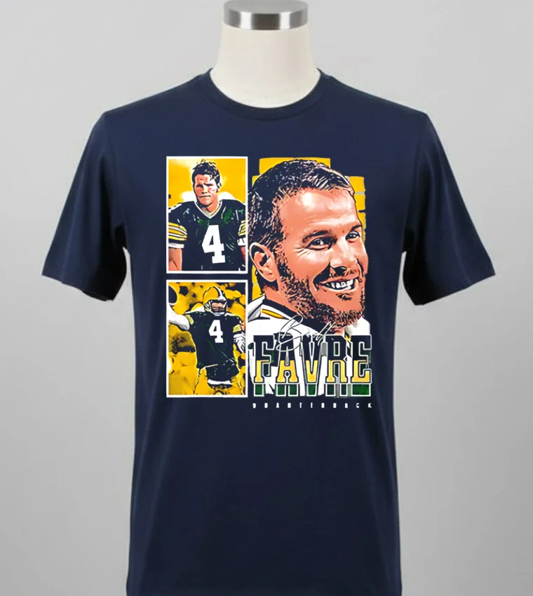 Brett Favre Green Bay Packers Graphic Shirt Balck Shirt