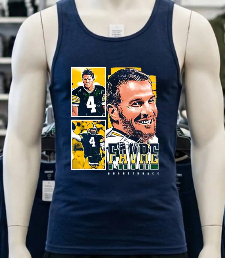 Brett Favre Green Bay Packers Graphic Shirt - navy-shirt Brett Favre Green Bay Packers Graphic Shirt Navy Shirt