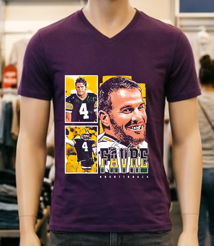 Brett Favre Green Bay Packers Graphic Shirt - purple-shirt Brett Favre Green Bay Packers Graphic Shirt Purple Shirt