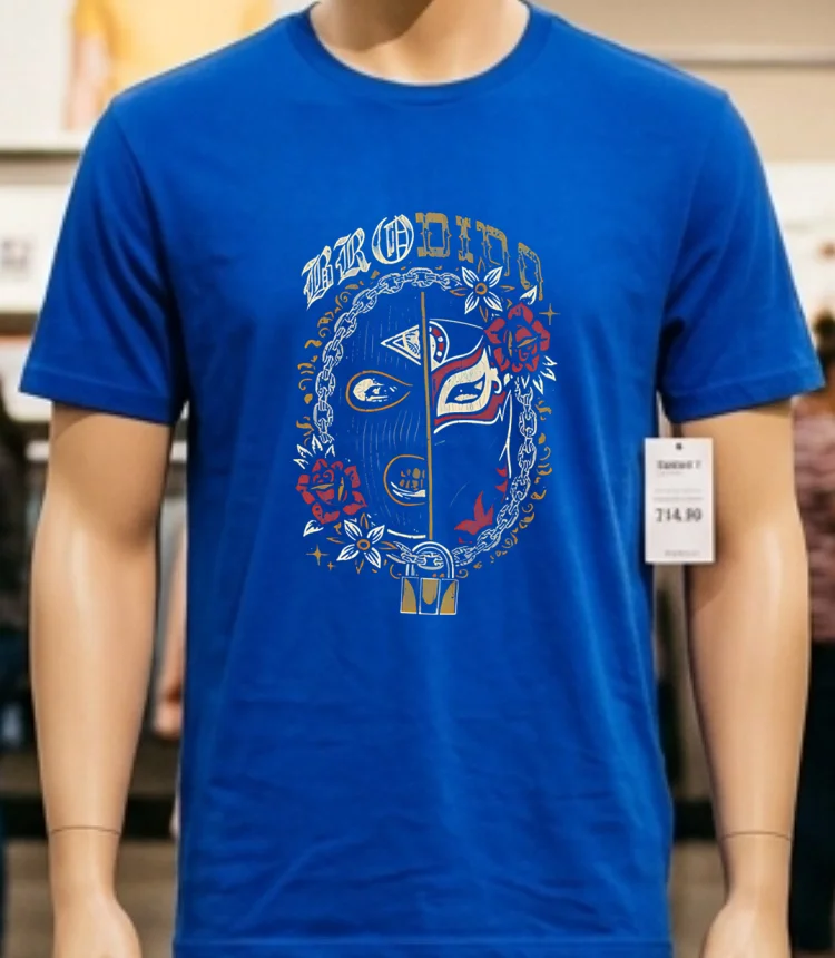 Brody King And Bandido Mask Shirt - blue-shirt Brody King And Bandido Mask Shirt Blue Shirt