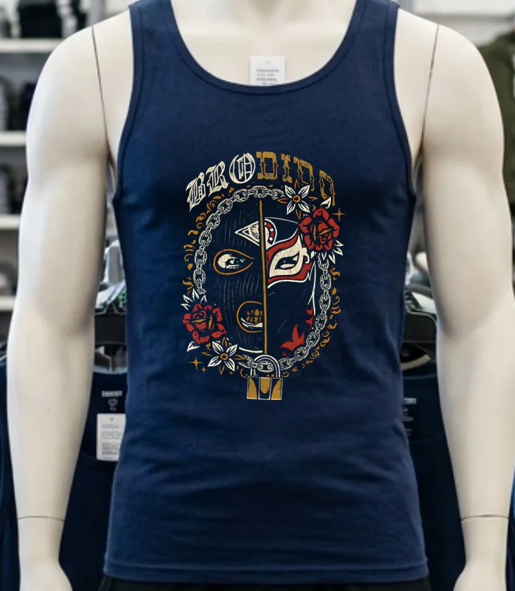 Brody King And Bandido Mask Shirt - navy-shirt Brody King And Bandido Mask Shirt Navy Shirt