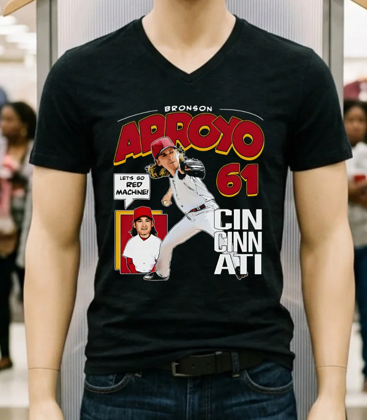 Bronson Arroyo Cincinnati Comic 61 Shirt - balck-shirt Bronson Arroyo Cincinnati Comic 61 Shirt Balck Shirt 1
