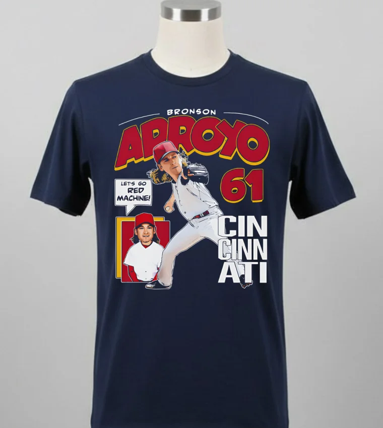 Bronson Arroyo Cincinnati Comic 61 Shirt - balck-shirt Bronson Arroyo Cincinnati Comic 61 Shirt Balck Shirt