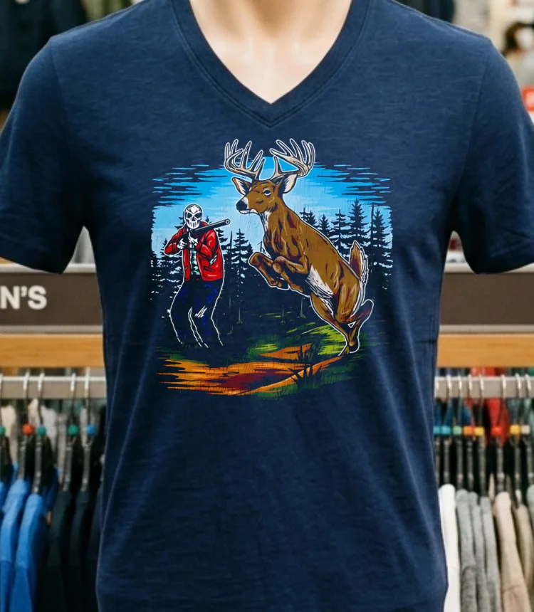 Buck Stops Here Hunter Skeletons Shirt - navy-shirt Buck Stops Here Hunter Skeletons Shirt Navy Shirt 1
