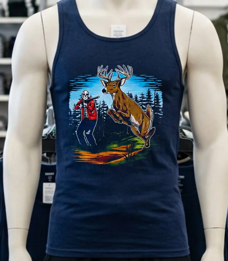 Buck Stops Here Hunter Skeletons Shirt - navy-shirt Buck Stops Here Hunter Skeletons Shirt Navy Shirt