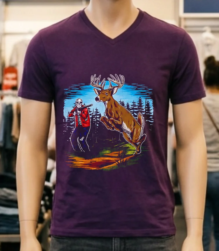 Buck Stops Here Hunter Skeletons Shirt - purple-shirt Buck Stops Here Hunter Skeletons Shirt Purple Shirt