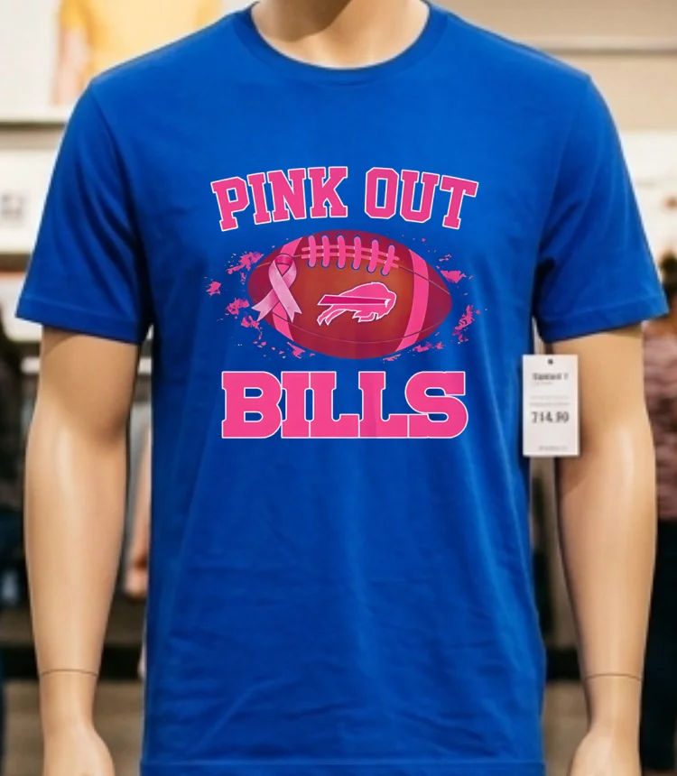 Buffalo Bills Pink Out Ball Shirt - blue-shirt Buffalo Bills Pink Out Ball Shirt Blue Shirt