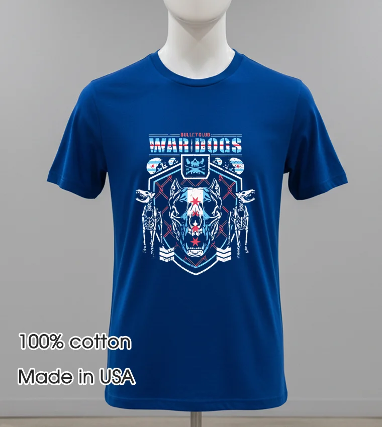 Bullet Club War Dogs Chicago Wrestling Logo Shirt - navy-shirt Bullet Club War Dogs Chicago Wrestling Logo Shirt Navy Shirt