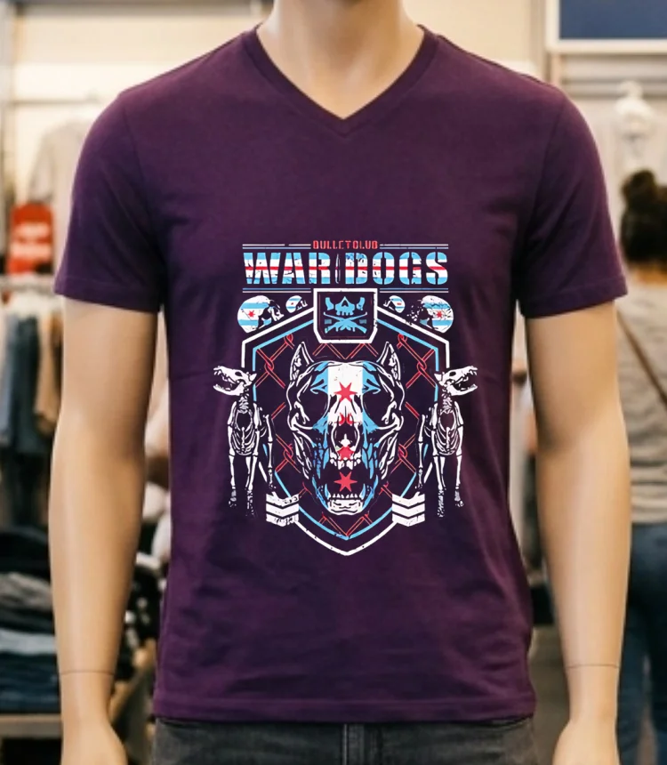 Bullet Club War Dogs Chicago Wrestling Logo Shirt - purple-shirt Bullet Club War Dogs Chicago Wrestling Logo Shirt Purple Shirt