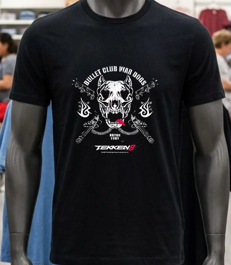 Bullet Club War Dogs X Tekken 8 David Finlay X Bryan Fury Shirt - balck-shirt Bullet Club War Dogs X Tekken 8 David Finlay X Bryan Fury Shirt Balck Shirt 1