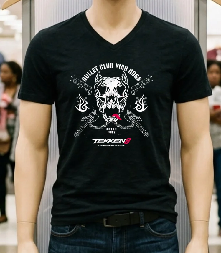 Bullet Club War Dogs X Tekken 8 David Finlay X Bryan Fury Shirt - balck-shirt Bullet Club War Dogs X Tekken 8 David Finlay X Bryan Fury Shirt Balck Shirt