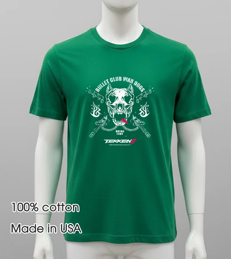 Bullet Club War Dogs X Tekken 8 David Finlay X Bryan Fury Shirt - green-shirt Bullet Club War Dogs X Tekken 8 David Finlay X Bryan Fury Shirt Green Shirt