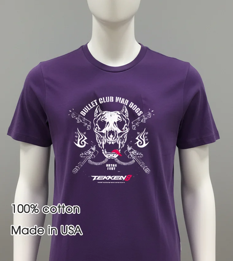 Bullet Club War Dogs X Tekken 8 David Finlay X Bryan Fury Shirt - purple-shirt Bullet Club War Dogs X Tekken 8 David Finlay X Bryan Fury Shirt Purple Shirt 1