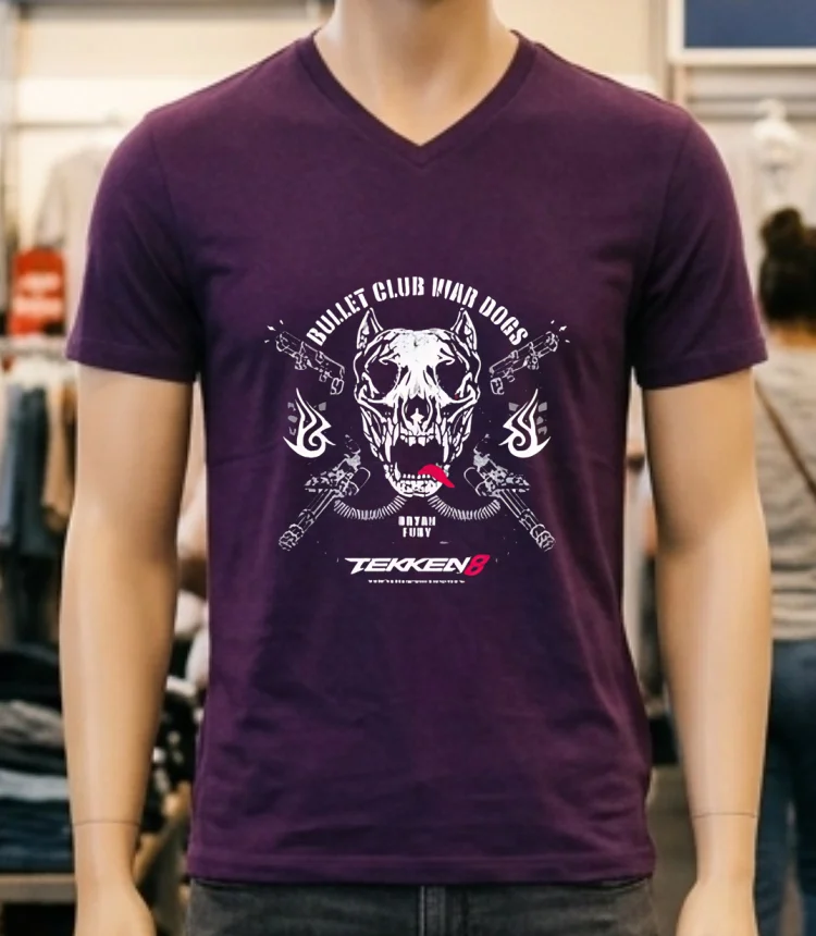 Bullet Club War Dogs X Tekken 8 David Finlay X Bryan Fury Shirt - purple-shirt Bullet Club War Dogs X Tekken 8 David Finlay X Bryan Fury Shirt Purple Shirt