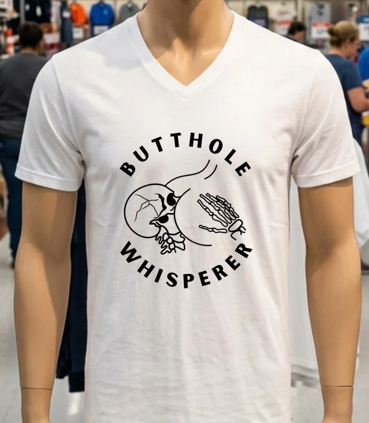 Butthole Whisperer Skeleton Shirt - white-t-shirt Butthole Whisperer Skeleton Shirt White T Shirt 2
