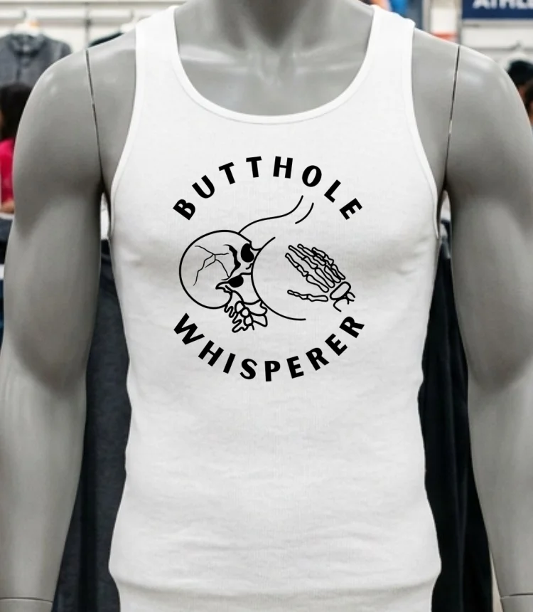 Butthole Whisperer Skeleton Shirt - white-t-shirt Butthole Whisperer Skeleton Shirt White T Shirt