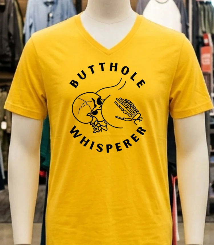 Butthole Whisperer Skeleton Shirt - yellow-t-shirt Butthole Whisperer Skeleton Shirt Yellow T Shirt