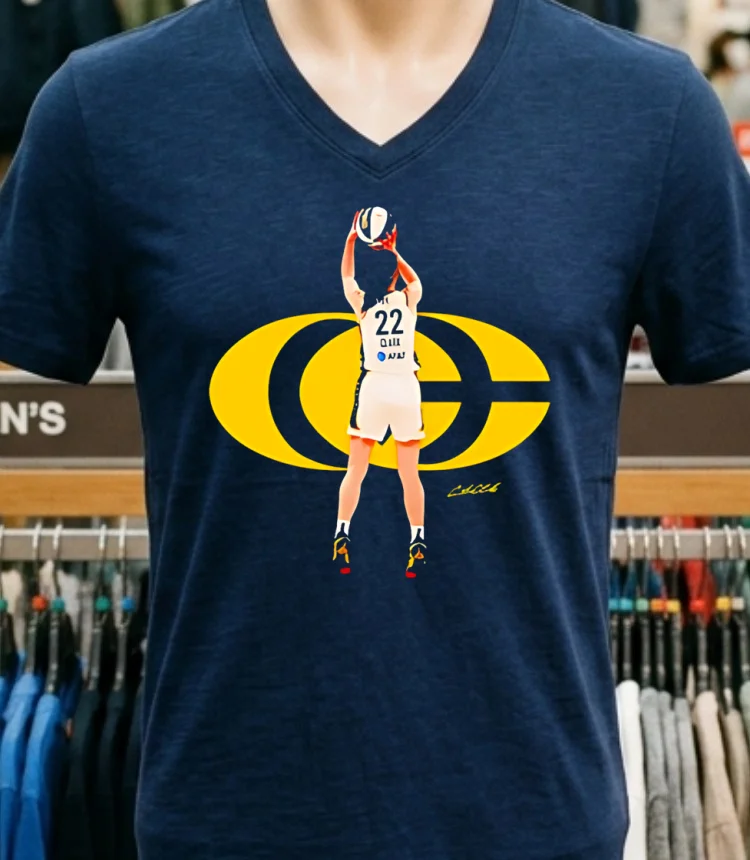 Caitlin Clark Dunk Cc Logo Signature Shirt Navy Shirt 1