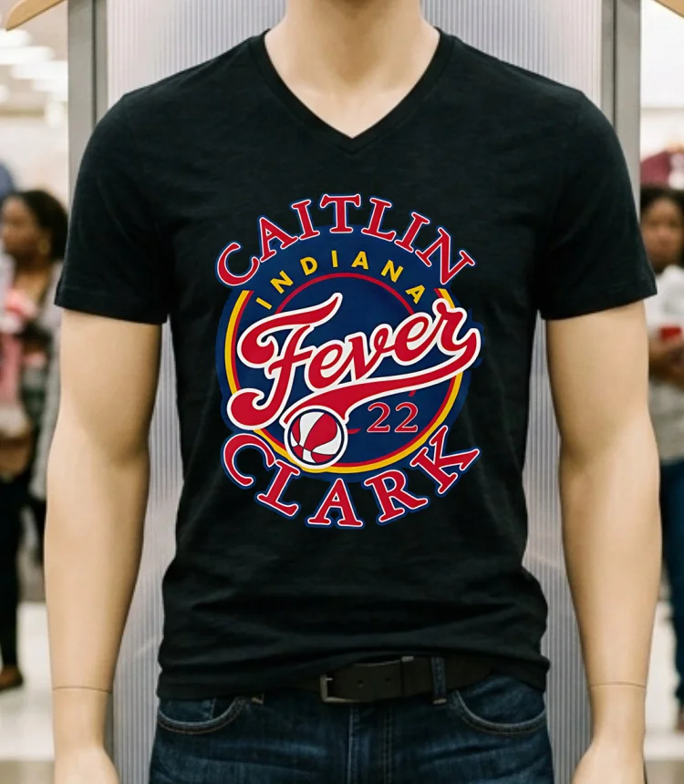 Caitlin Fever 22 Basketball Personalized Logo Indiana Shirt Balck Shirt 1