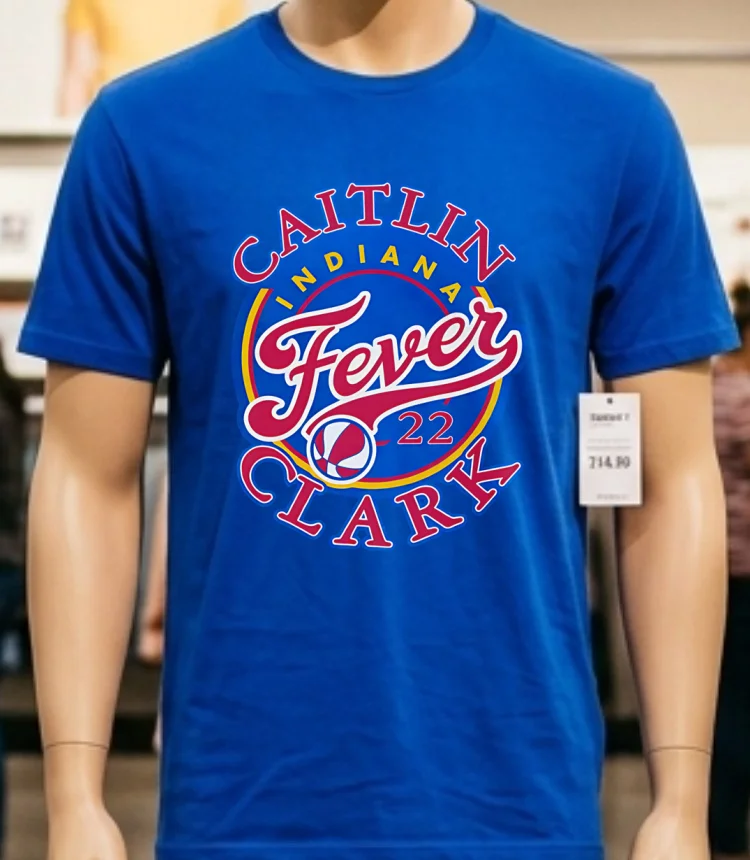 Caitlin Fever #22 Basketball Personalized Logo Indiana Shirt - blue-shirt Caitlin Fever 22 Basketball Personalized Logo Indiana Shirt Blue Shirt