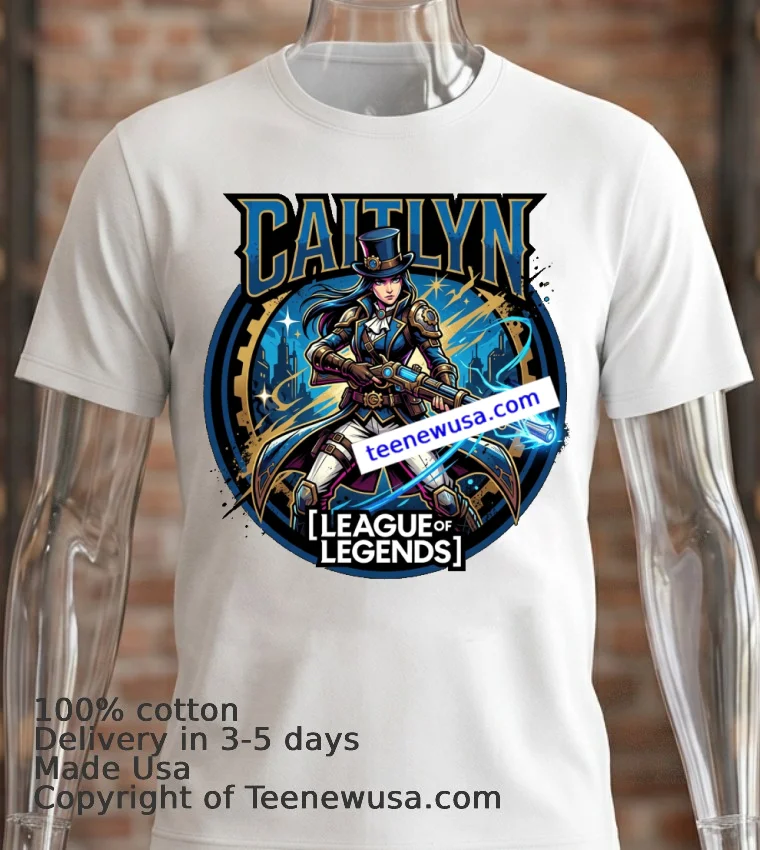 Caitlyn League Of Legends T Shirt - white-t-shirt 2 Caitlyn League Of Legends T Shirt White T Shirt 2