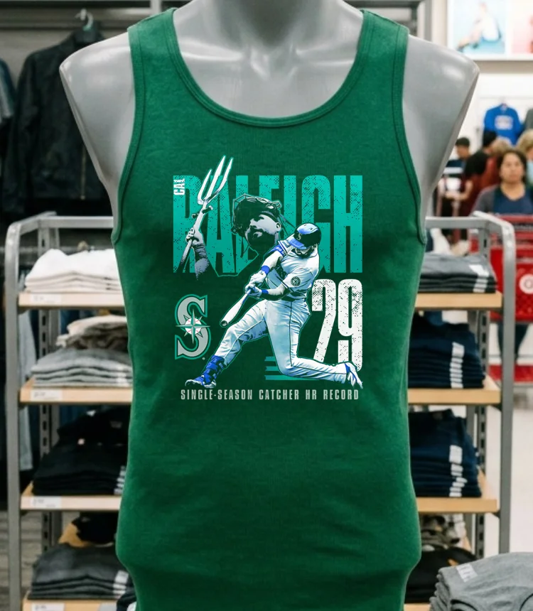 Cal Raleigh Seattle Mariners Single Season Catcher Hr Record Shirt Green Shirt