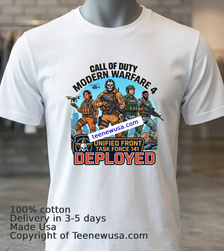 Call Of Duty Modern Warfare 4 T Shirt - white-t-shirt 3 Call Of Duty Modern Warfare 4 T Shirt White T Shirt 3